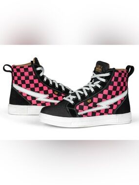 Cortech limited edition slayer checkerboard motorcycle riding shoes 8/EU39